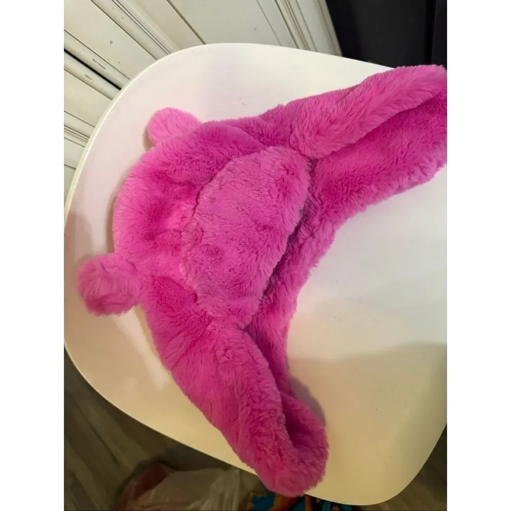 UGG Girls Faux Fur Trapper Hat With Ear Flaps Pink Size 4-6 Years NWT